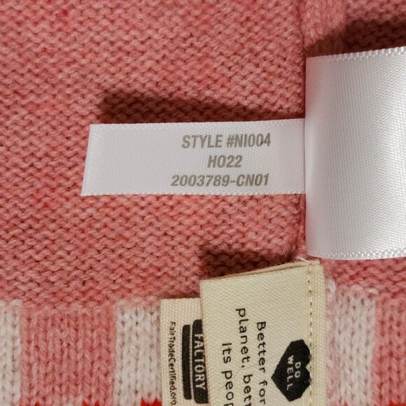 Madewell Fair Isle Mayer Pullover Sweater in Heather Blossom Pink Wool-Blend 2XL - Picture 9 of 9